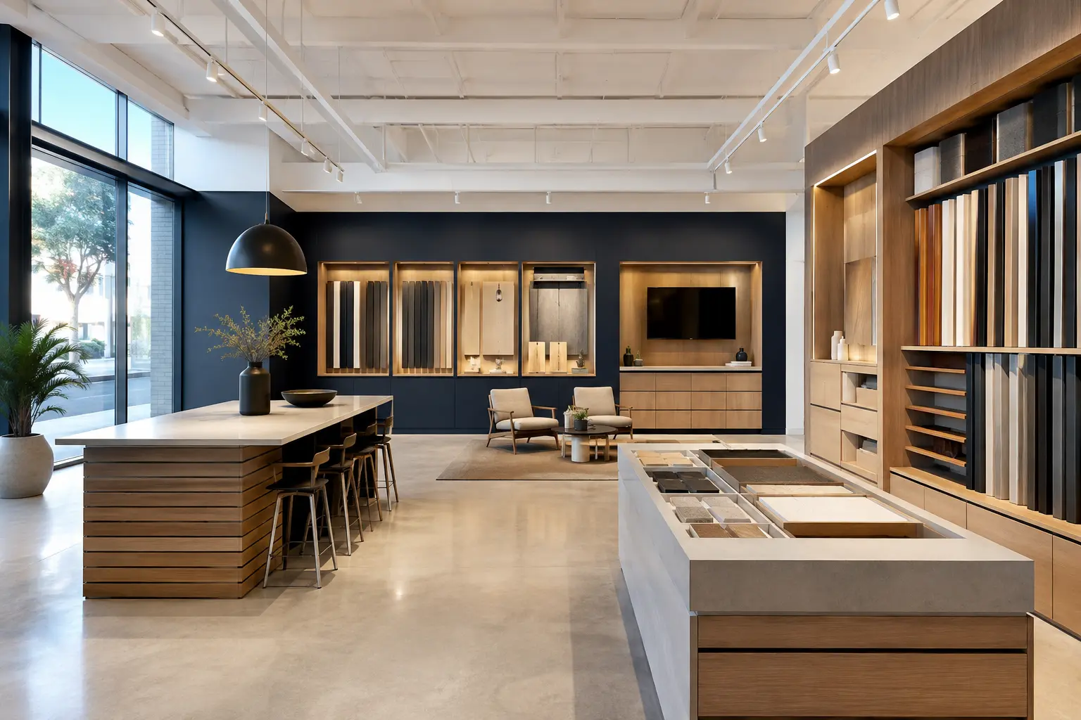 Modern corporate showroom interior
